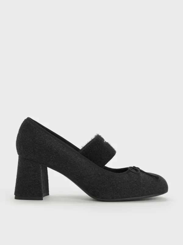 Charles & Keith - Winona Felt Mary Jane Pumps sold by Charles & Keith