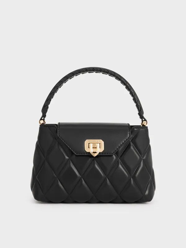 Charles & Keith - Arwen Quilted Braided-Strap Top Handle Bag sold by Charles & Keith