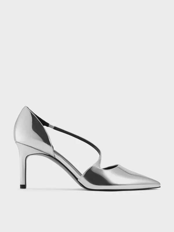 Charles & Keith - Metallic Asymmetric-Strap D'Orsay Stiletto Pumps sold by Charles & Keith