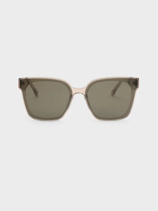Charles & Keith - Freya Recycled Acetate Square Sunglasses sold by Charles & Keith