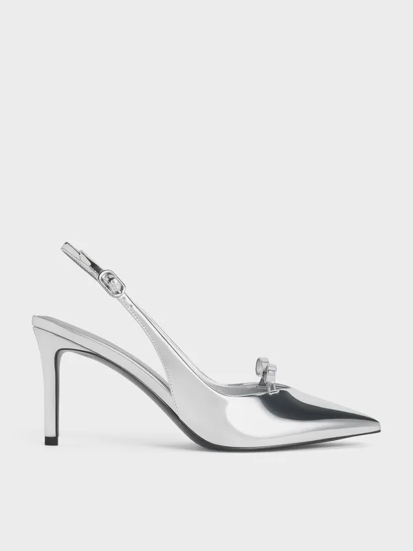 Charles & Keith - Metallic Bow Slingback Pumps sold by Charles & Keith