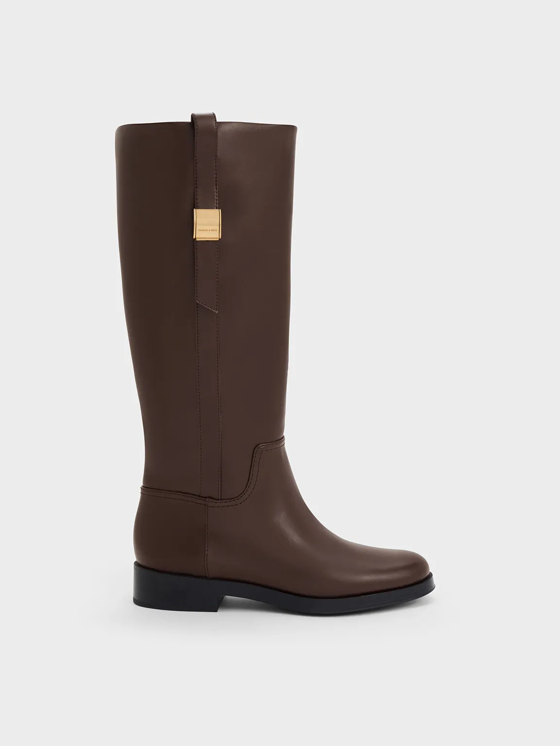 Charles & Keith - Yvette Metallic-Accent Knee-High Boots sold by Charles & Keith