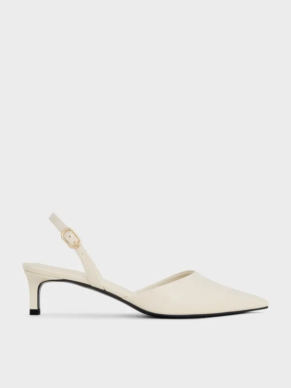 Charles & Keith - Patent Pointed-Toe Slingback Kitten Heels sold by Charles & Keith