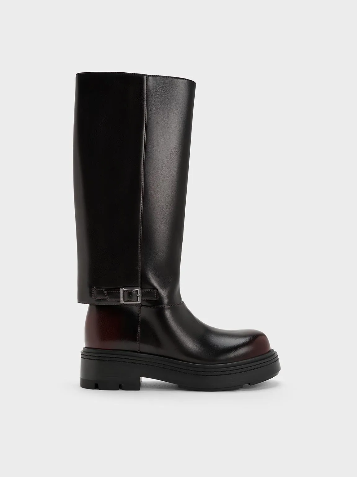 Charles & Keith - Davis Buckled Fold-Over Boots sold by Charles & Keith