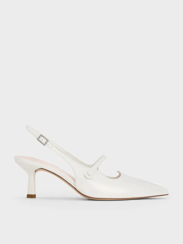 Charles & Keith - Pointed-Toe Mary Jane Slingback Pumps sold by Charles & Keith