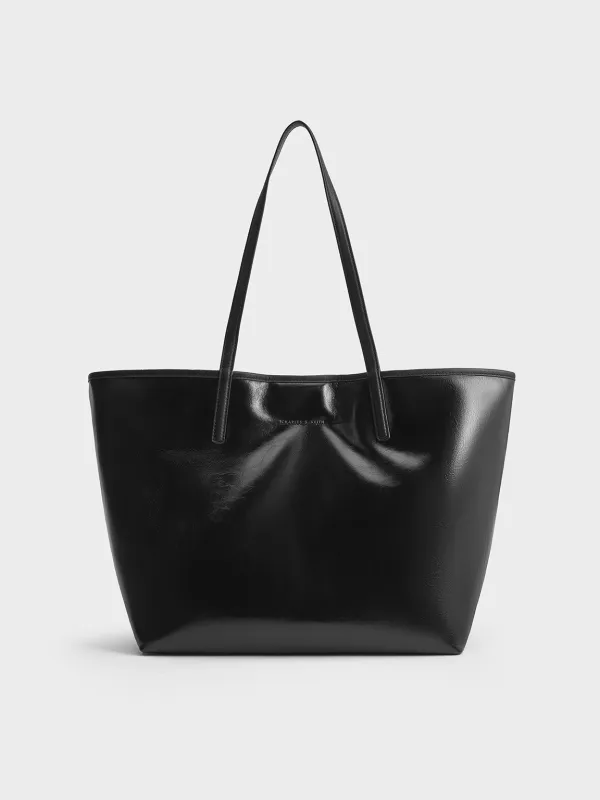 Charles & Keith - Sianna Crinkle-Effect Reversible Tote Bag sold by Charles & Keith