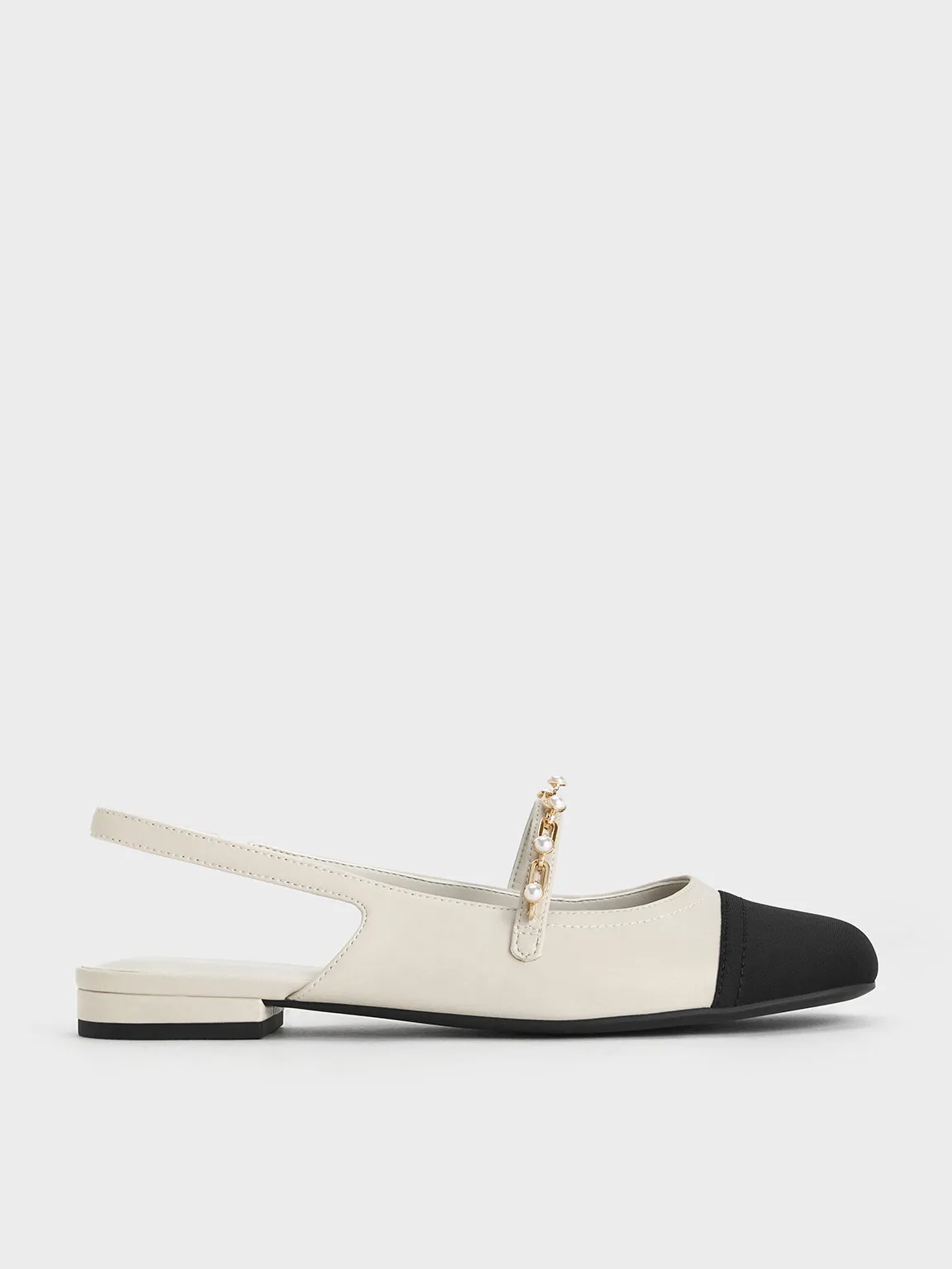 Charles & Keith - Rio Beaded Chain-Link Slingback Flats sold by Charles & Keith