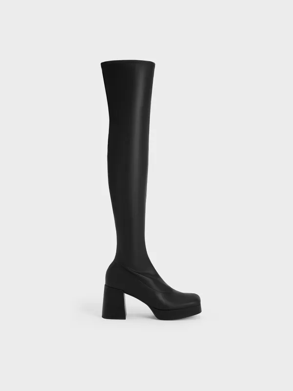 Charles & Keith - Evie Platform Thigh-High Boots sold by Charles & Keith
