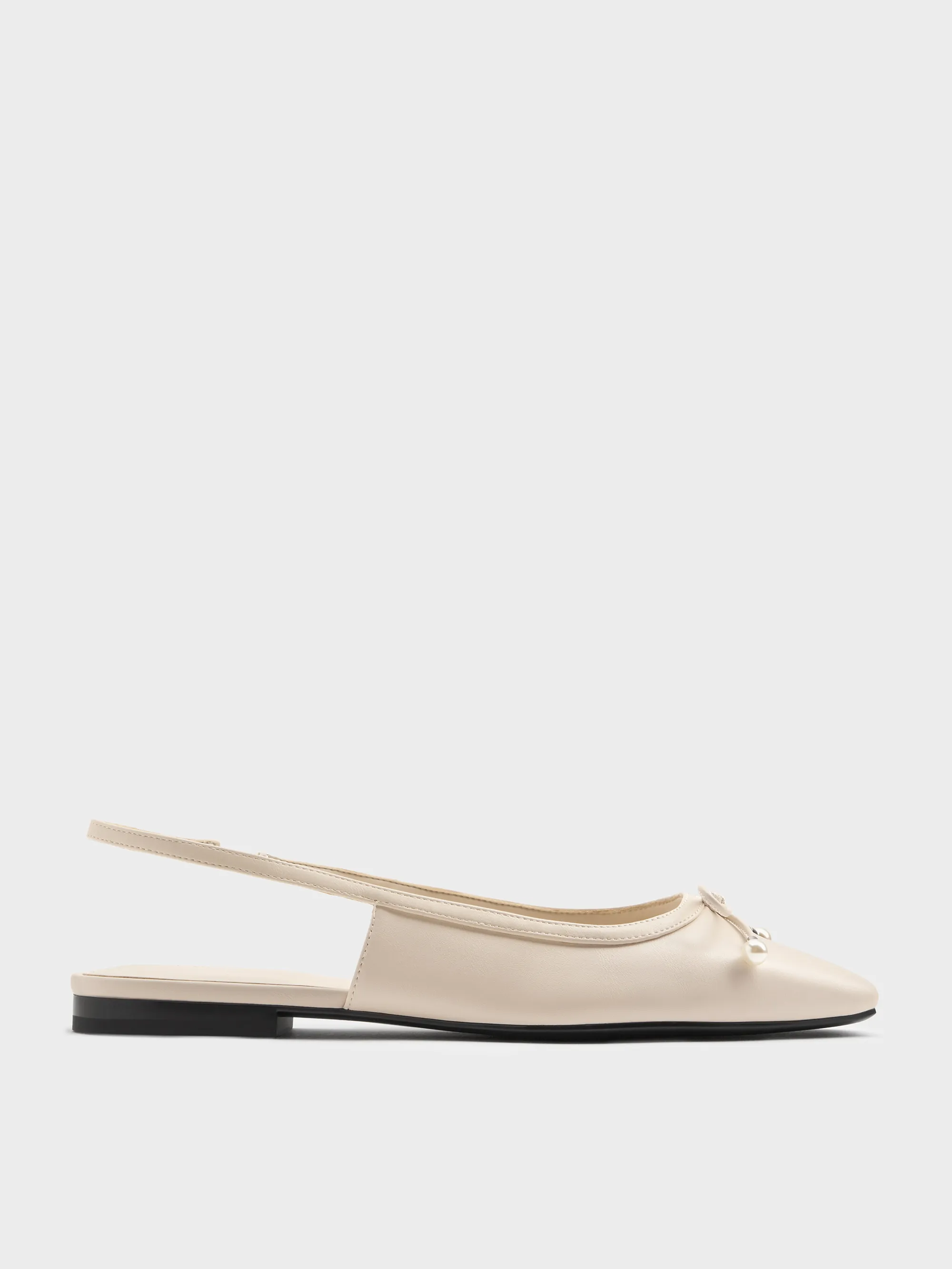 Charles & Keith - Barbara Pearl-Bow Slingback Flats sold by Charles & Keith