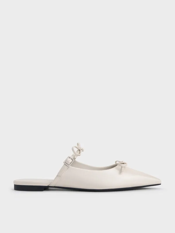 Charles & Keith - Double-Bow Pointed-Toe Mules sold by Charles & Keith