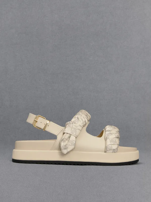 Charles & Keith - Tully Leather Ruched-Strap Sandals sold by Charles & Keith