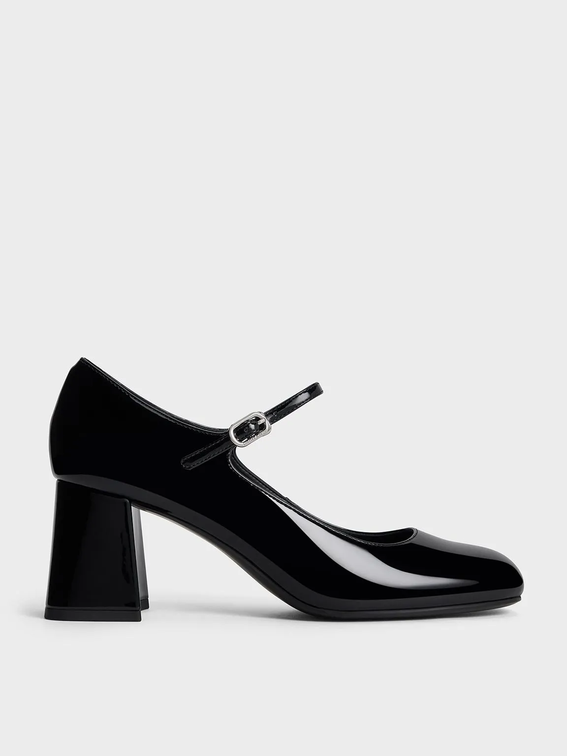 Charles & Keith - Patent Block-Heel Mary Jane Pumps sold by Charles & Keith