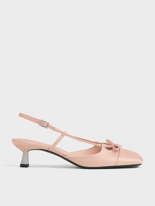 Charles & Keith - Cap-Toe Bow Slingback Pumps sold by Charles & Keith