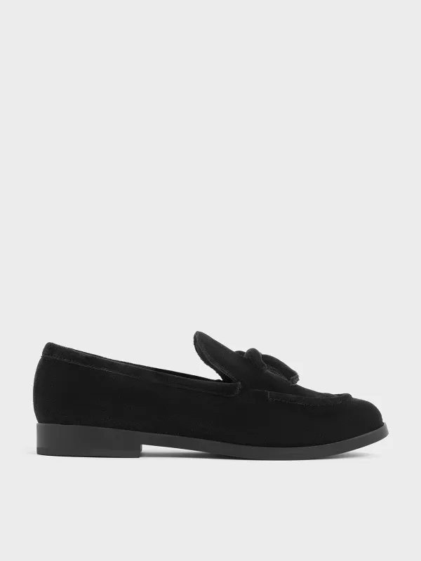 Charles & Keith - Velvet Bow Loafers sold by Charles & Keith