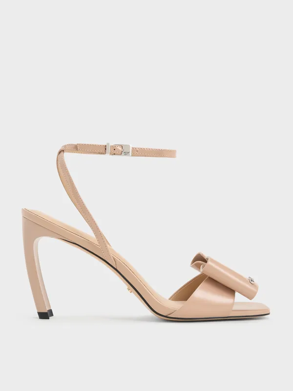 Charles & Keith - Lu Patent Leather Bow Blade-Heel Sandals sold by Charles & Keith