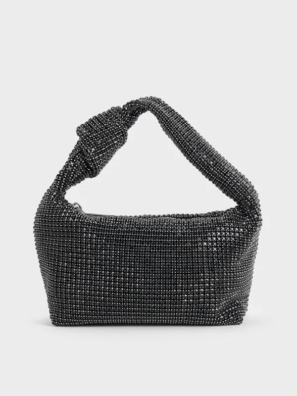 Charles & Keith - Crystal-Embellished Knotted-Strap Shoulder Bag sold by Charles & Keith