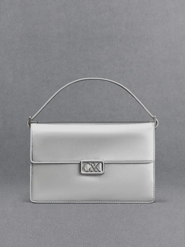 Charles & Keith - Metallic Leather Shoulder Bag made by Charles & Keith
