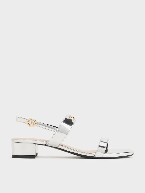 Charles & Keith - Trifina Metallic-Accent Slingback Sandals sold by Charles & Keith