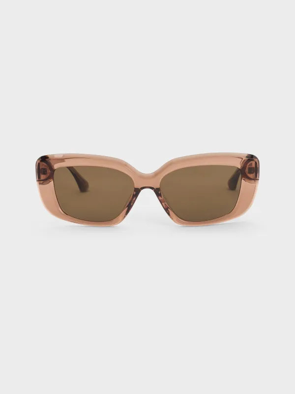 Charles & Keith - Alix Recycled Acetate Metallic-Accent Butterfly Sunglasses sold by Charles & Keith
