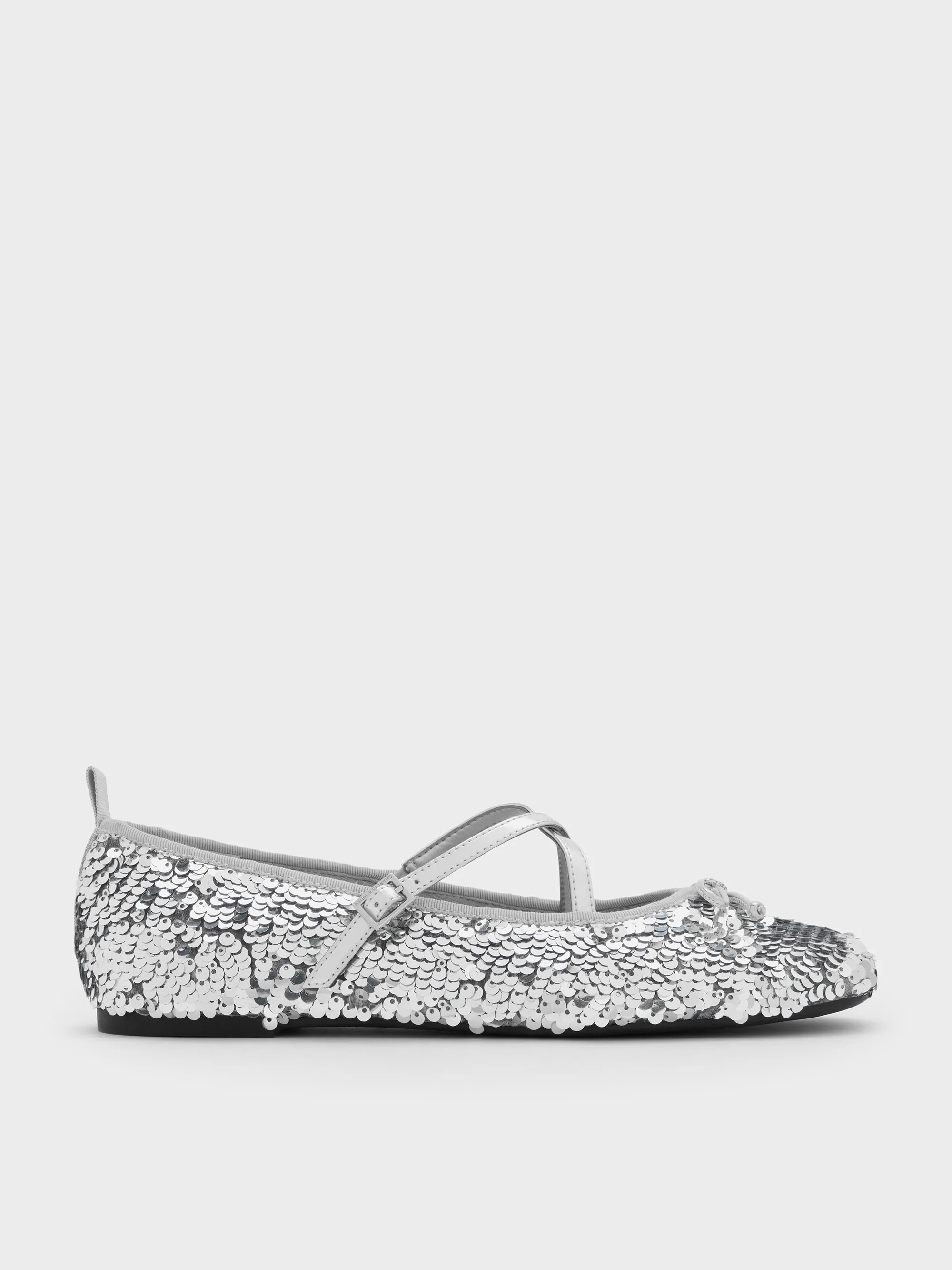 Charles & Keith - Sequinned Crossover Mary Jane Flats sold by Charles & Keith