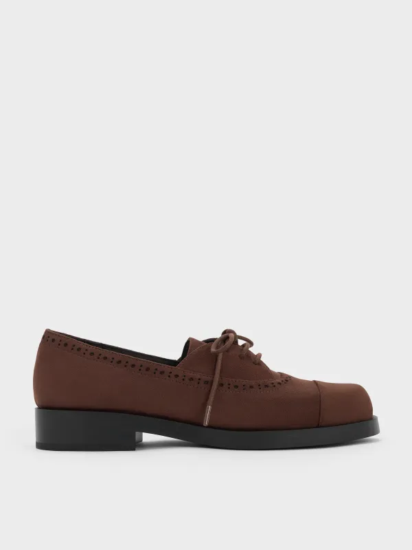 Charles & Keith - Faux Suede Brogue Derbys sold by Charles & Keith