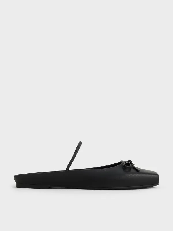 Charles & Keith - Bow Square-Toe Ballet Mules sold by Charles & Keith