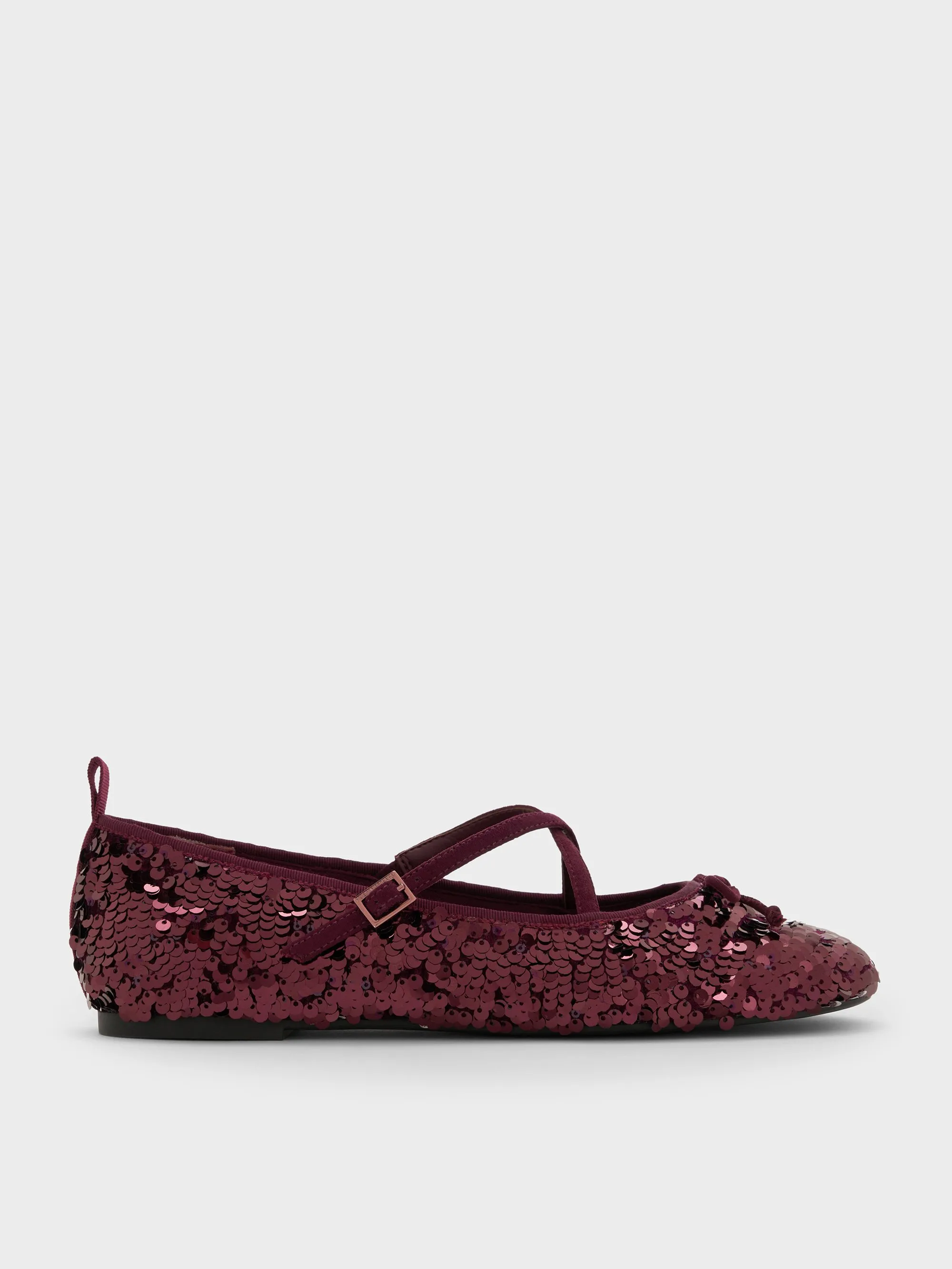 Charles & Keith - Sequinned Crossover Mary Jane Flats sold by Charles & Keith