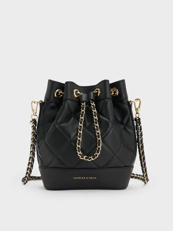 Charles & Keith - Julia Quilted Two-Way Bucket Bag sold by Charles & Keith