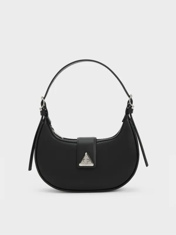 Charles & Keith - Trice Metallic-Accent Belted Shoulder Bag sold by Charles & Keith