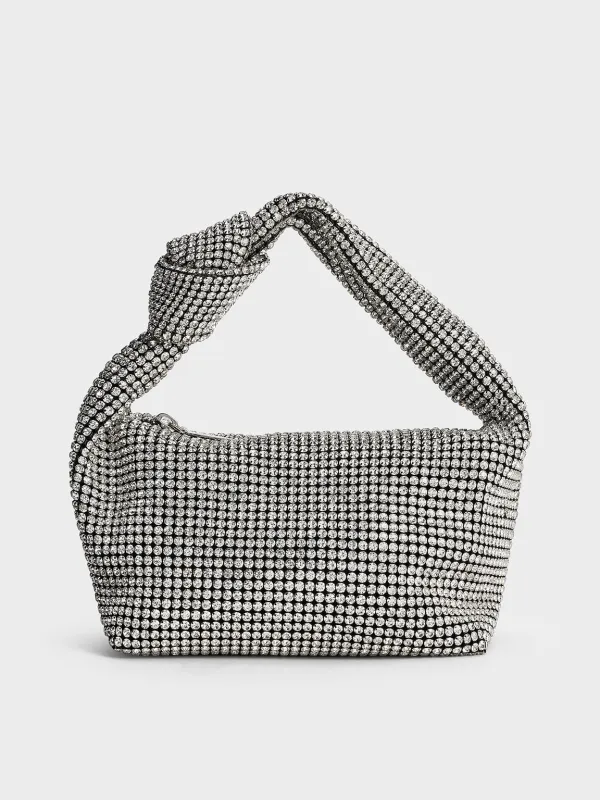 Charles & Keith - Crystal-Embellished Knotted-Strap Shoulder Bag sold by Charles & Keith