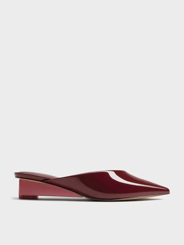 Charles & Keith - Patent Translucent-Heel Wedge Mules sold by Charles & Keith