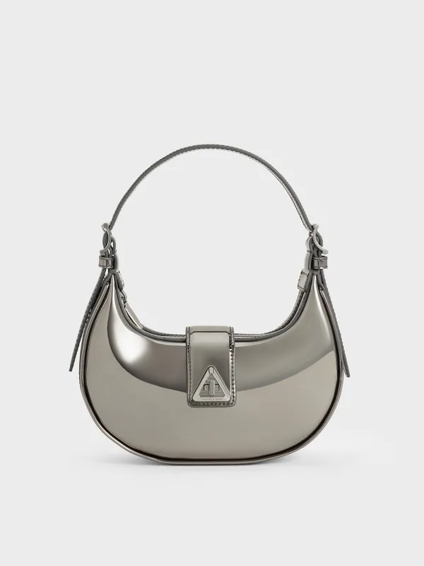 Charles & Keith - Trice Metallic-Accent Belted Shoulder Bag sold by Charles & Keith