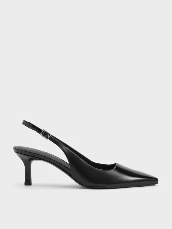 Charles & Keith - Pointed-Toe Kitten-Heel Slingback Pumps sold by Charles & Keith
