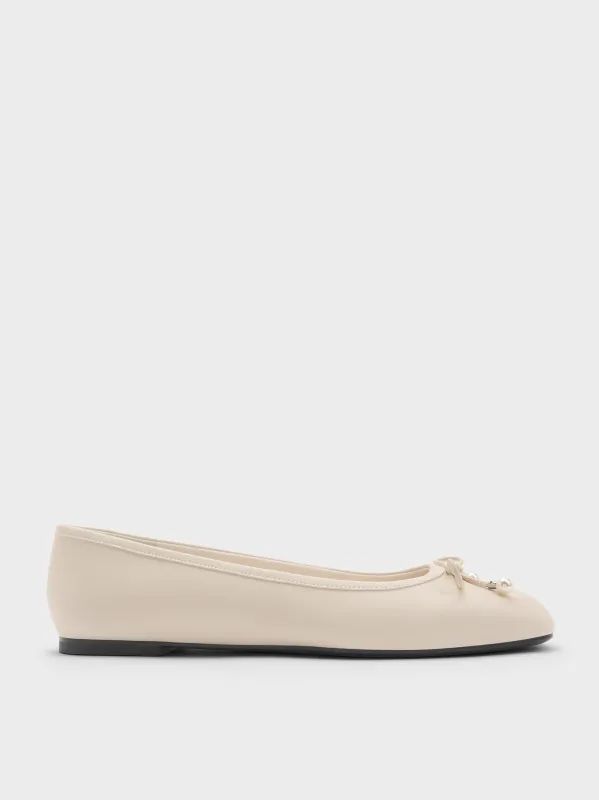 Charles & Keith - Barbara Pearl-Embellished Bow Ballet Flats sold by Charles & Keith