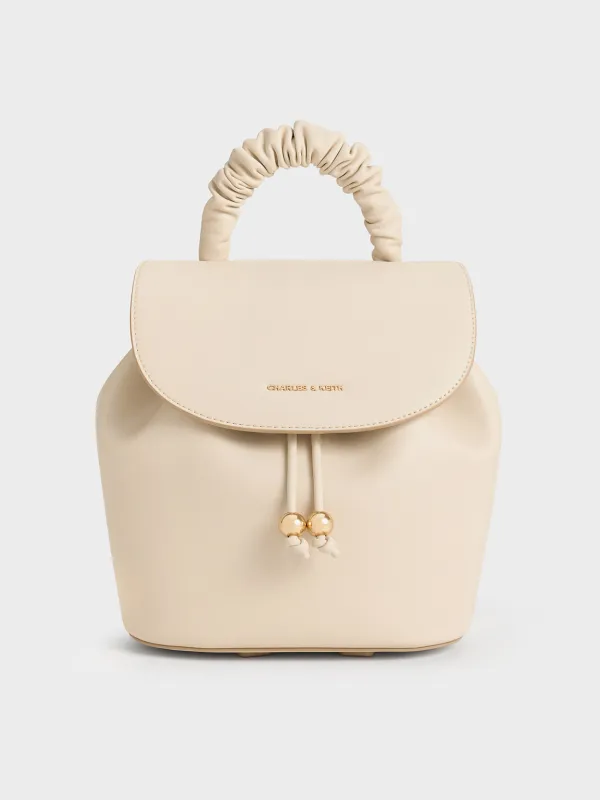 Charles & Keith - Eve Ruched-Handle Backpack sold by Charles & Keith