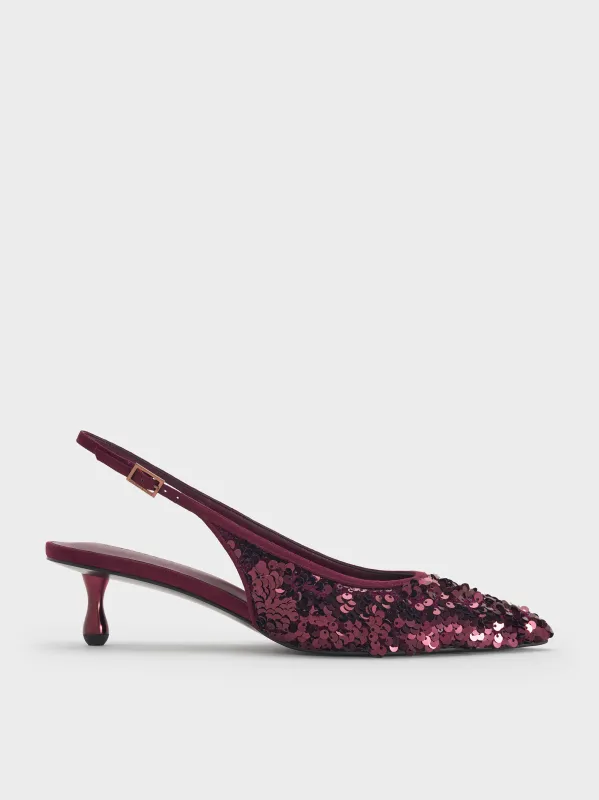 Charles & Keith - Ruthie Sequinned Slingback Pumps sold by Charles & Keith