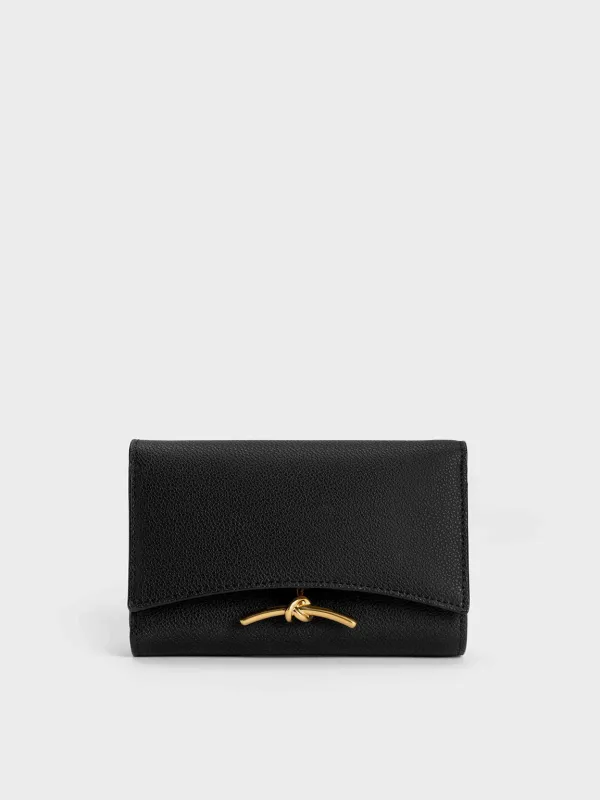 Charles & Keith - Huxley Metallic Accent Front Flap Wallet sold by Charles & Keith