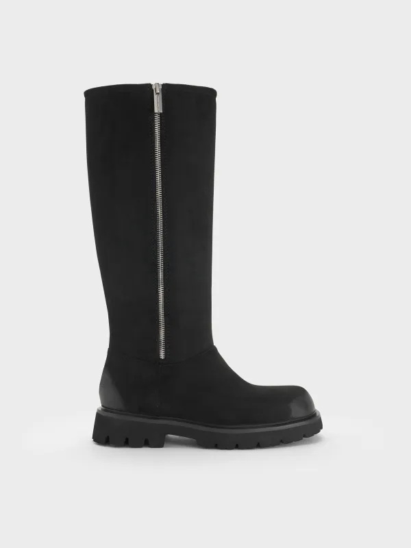 Charles & Keith - Rosamond Faux Suede Knee-High Boots sold by Charles & Keith