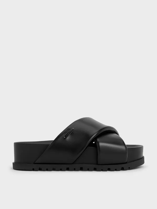 Charles & Keith - Crossover-Strap Flatform Sandals sold by Charles & Keith
