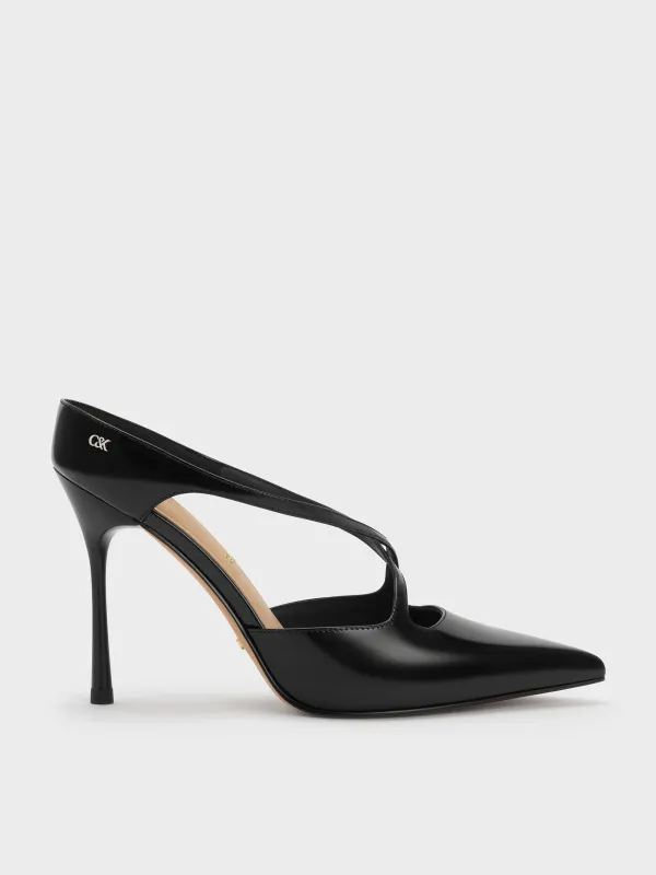 Charles & Keith - Kyra Leather Crossover Stiletto Mules sold by Charles & Keith