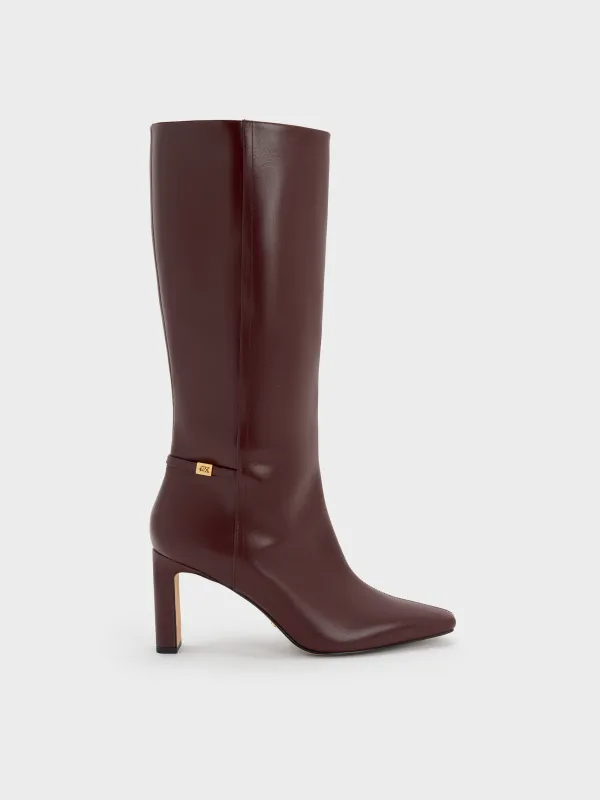 Charles & Keith - Georgina Leather Knee-High Boots sold by Charles & Keith
