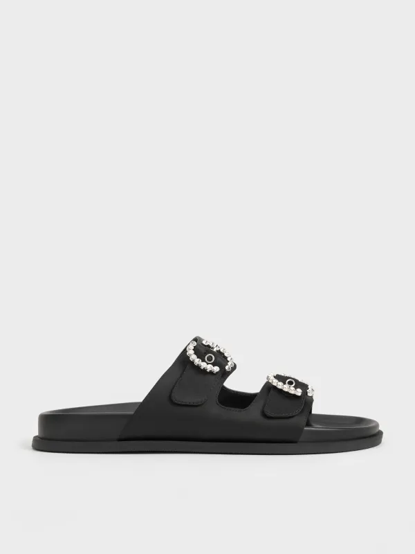 Charles & Keith - Recycled Polyester Embellished Buckle Sandals sold by Charles & Keith