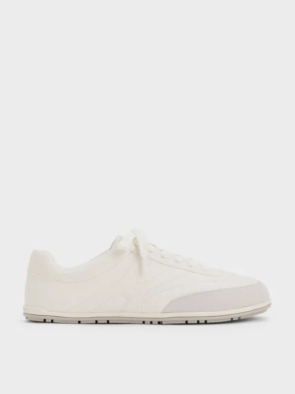 Charles & Keith - Faux Suede Two-Tone Low-Top Sneakers sold by Charles & Keith