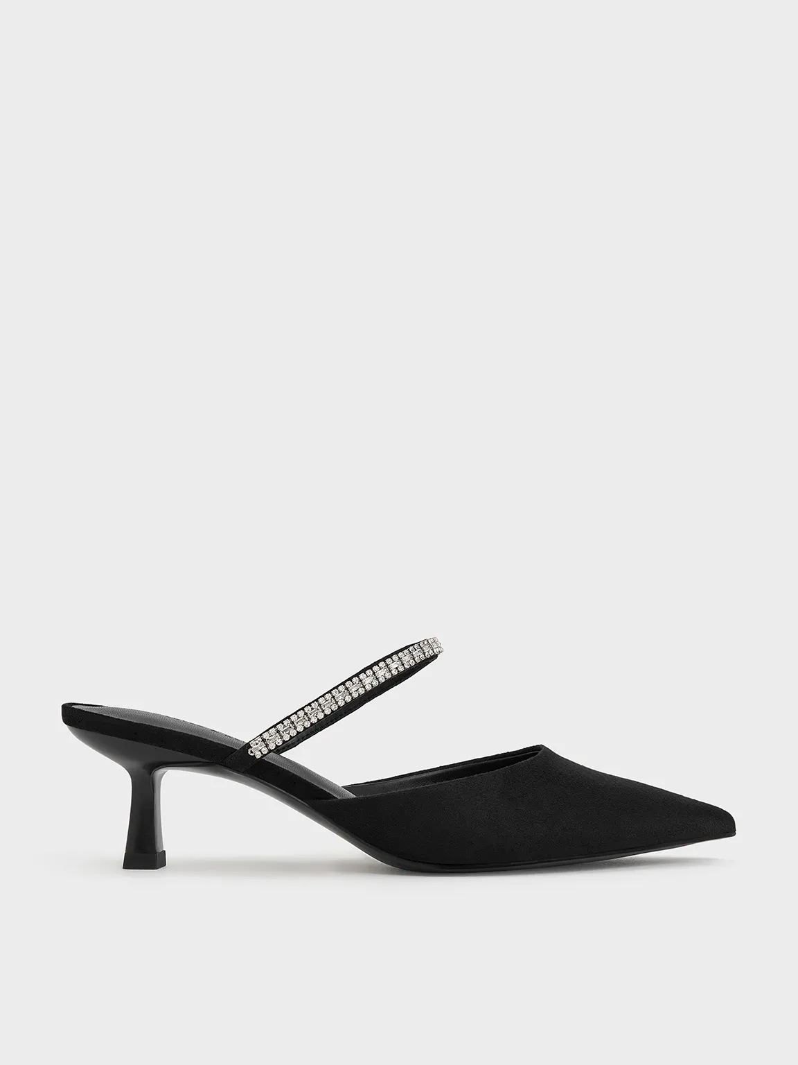 Charles & Keith - Ambrosia Textured Gem-Embellished Pointed-Toe Mules sold by Charles & Keith