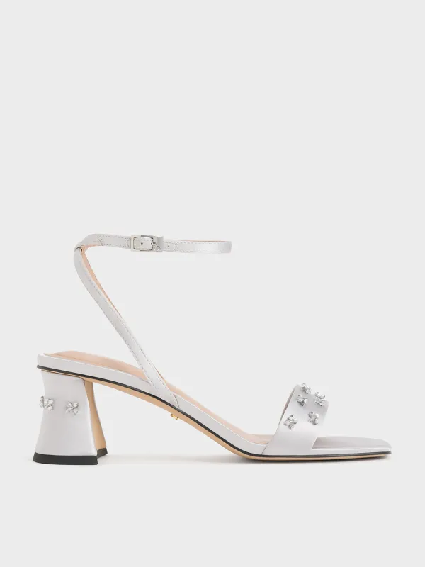 Charles & Keith - Recycled Polyester Beaded Heeled Sandals sold by Charles & Keith