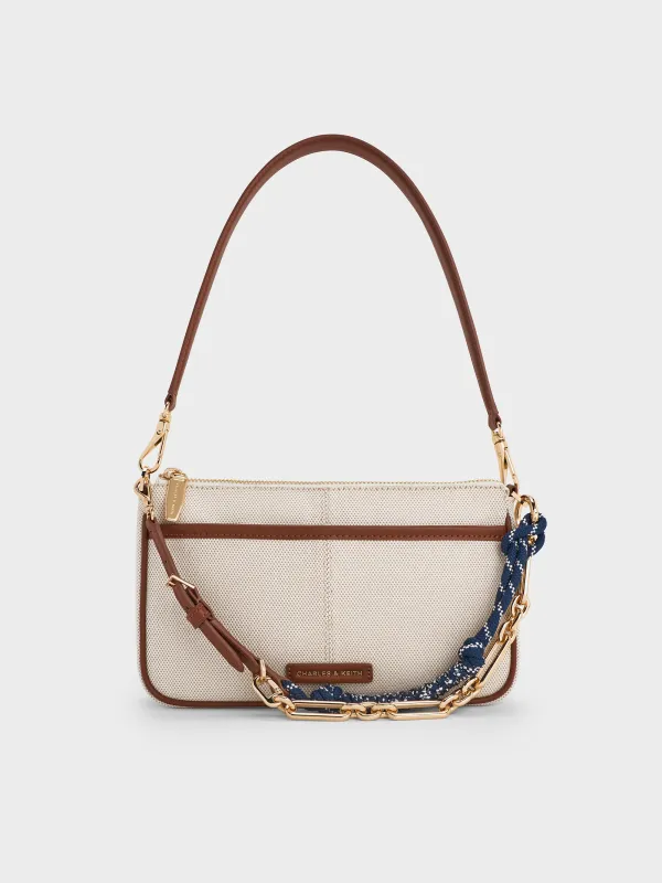 Charles & Keith - Addison Canvas Knotted-Rope Shoulder Bag sold by Charles & Keith
