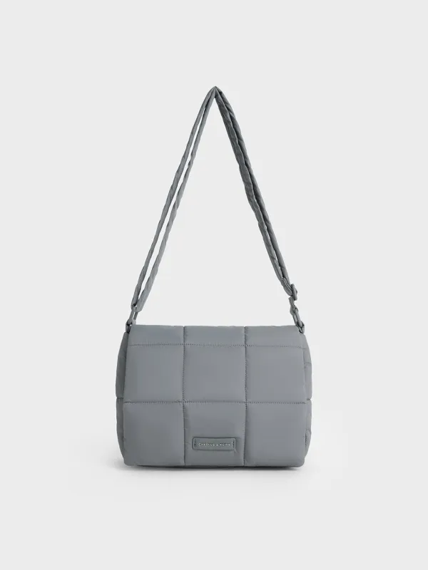 Charles & Keith - Mini Errya Nylon Quilted Puffy Crossbody Bag sold by Charles & Keith