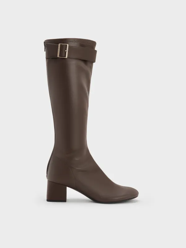 Charles & Keith - Gerry Buckled Knee-High Boots sold by Charles & Keith