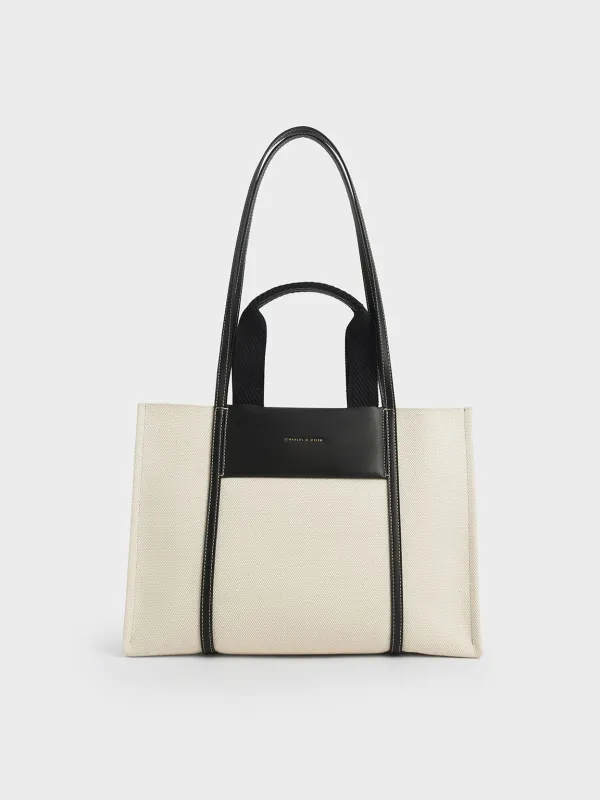 Charles & Keith - Shalia Canvas Tote Bag sold by Charles & Keith