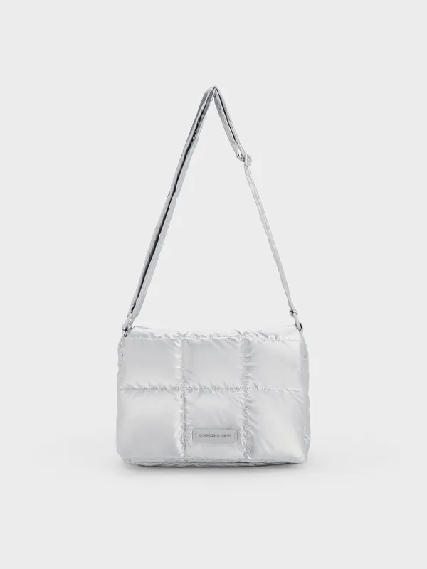 Charles & Keith - Mini Errya Nylon Quilted Puffy Crossbody Bag sold by Charles & Keith